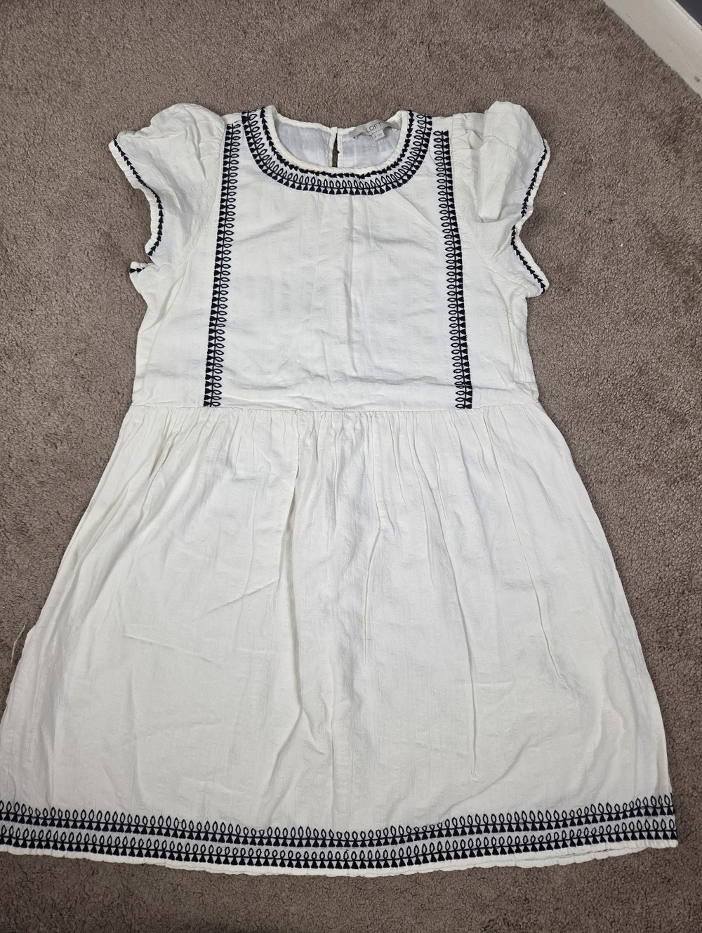 Elegant White Dress with Black Accents